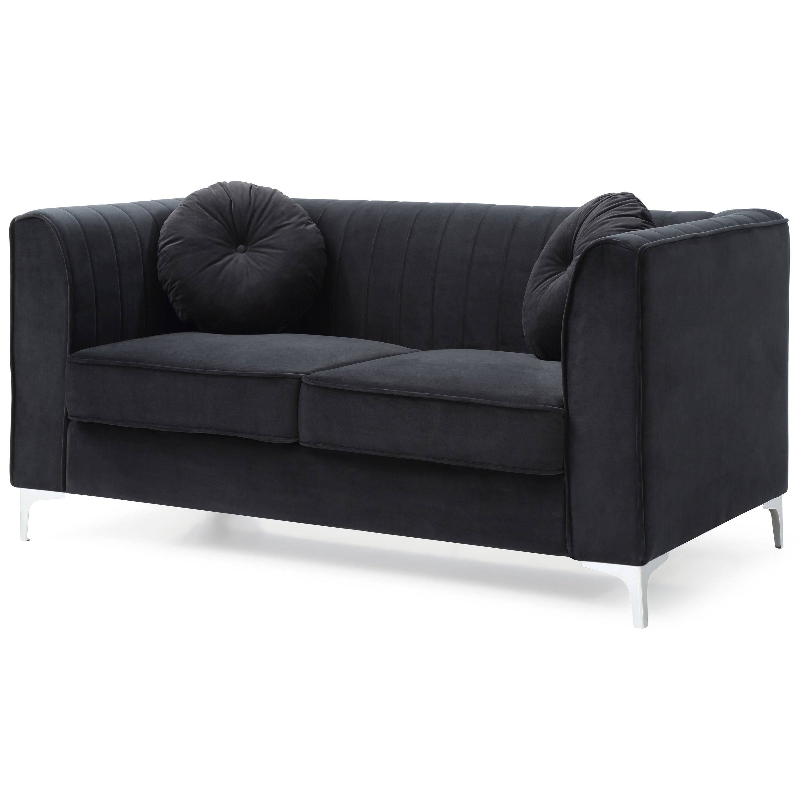 Ivory Velvet Loveseat X607126