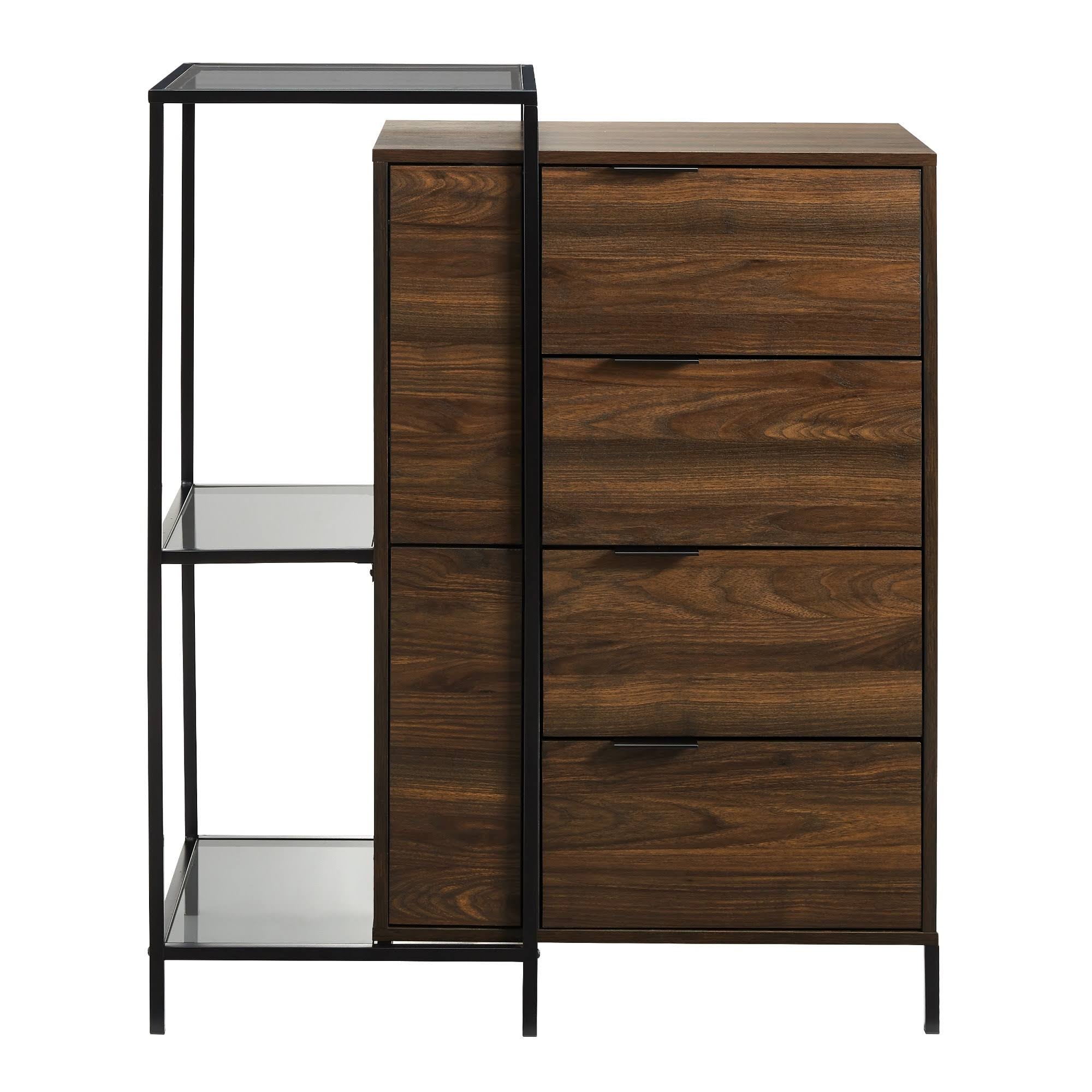 4 Drawer Dark Walnut Accent Chest U2628