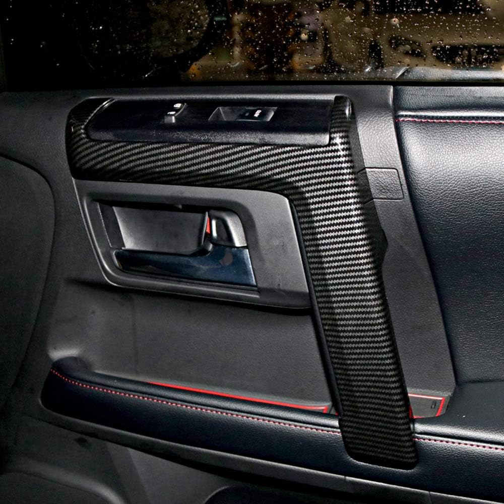 Carbon Fiber Style ABS Door Side Armrest Strip Cover Trim 4PCS J404