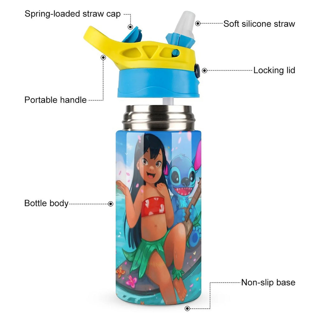 Stainless Steel Vacuum Insulated Water Bottle With Straw U294402