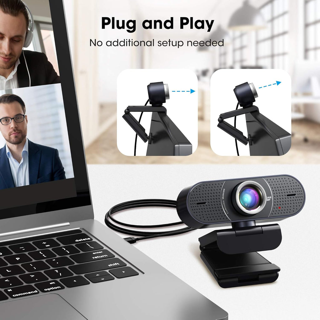 1080P Webcam with Microphone USB, 120° Wide View U330503