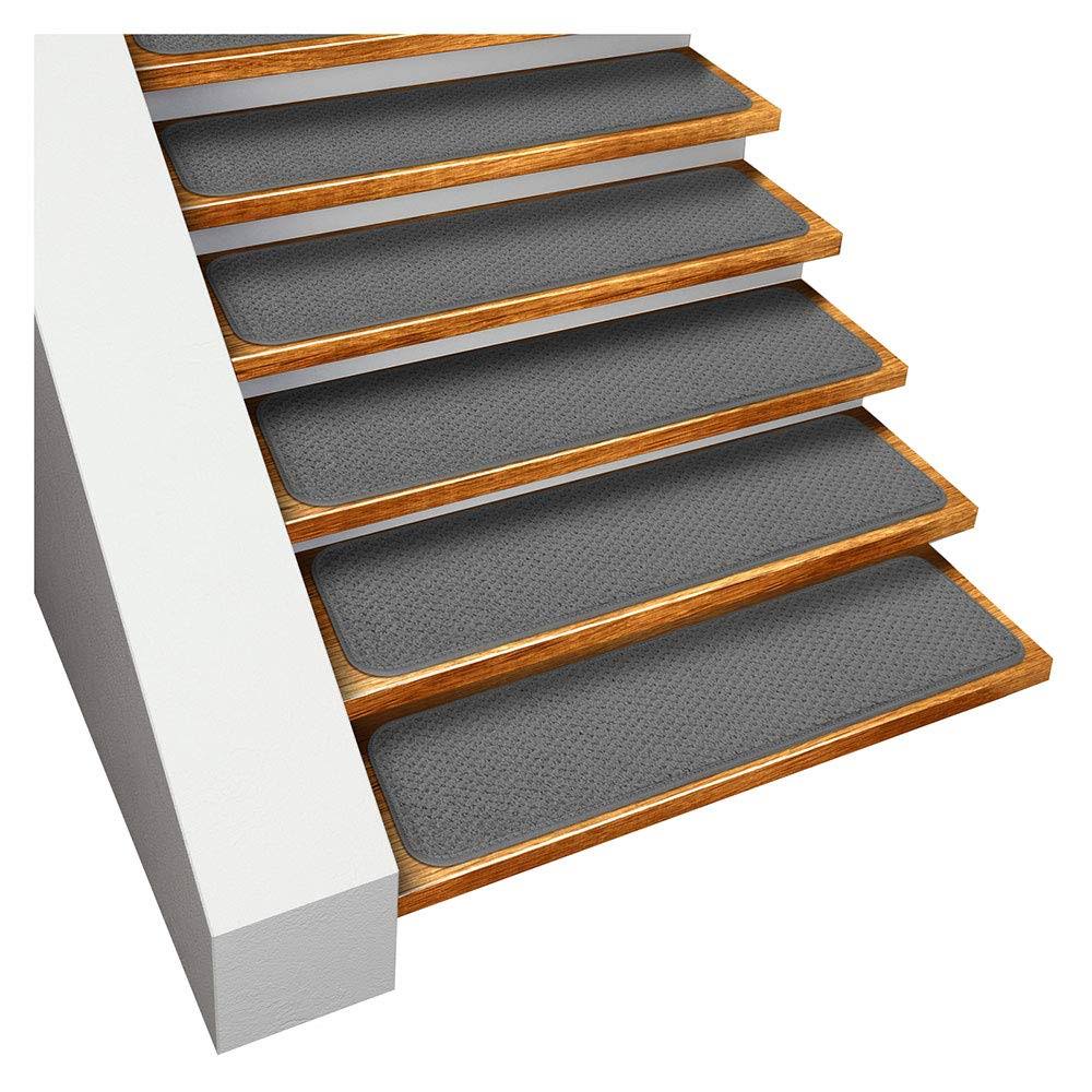 Set of 12 Gray Carpet Stair Treads O75308