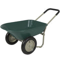 Green Dual Wheel Home Wheelbarrow Yard Garden Cart O7506