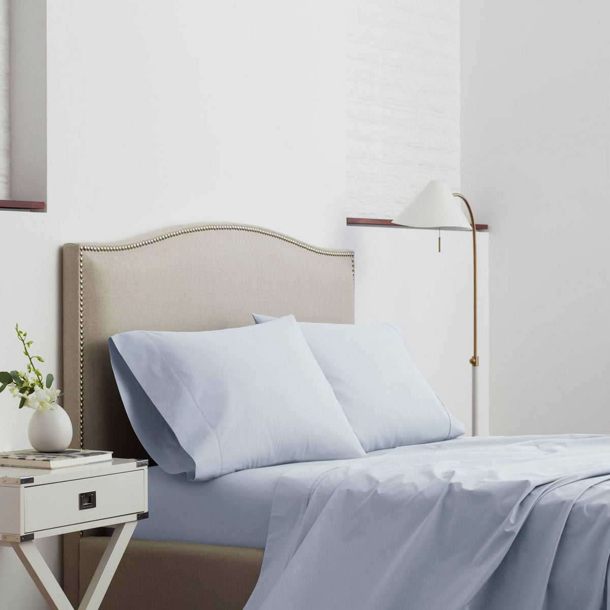 Percale King Powder Blue Sheet Set I542646