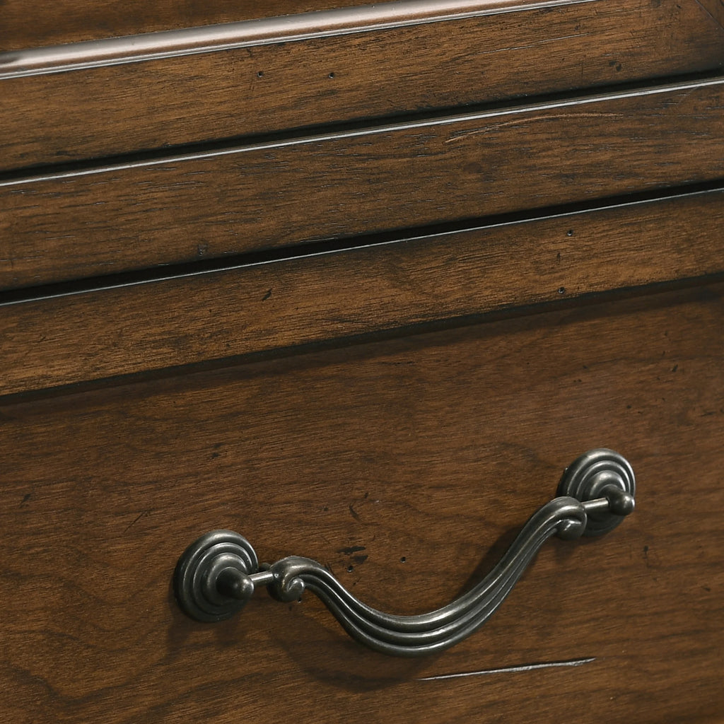 Antique Walnut Finish Wood 3-Drawer Nightstand L1738