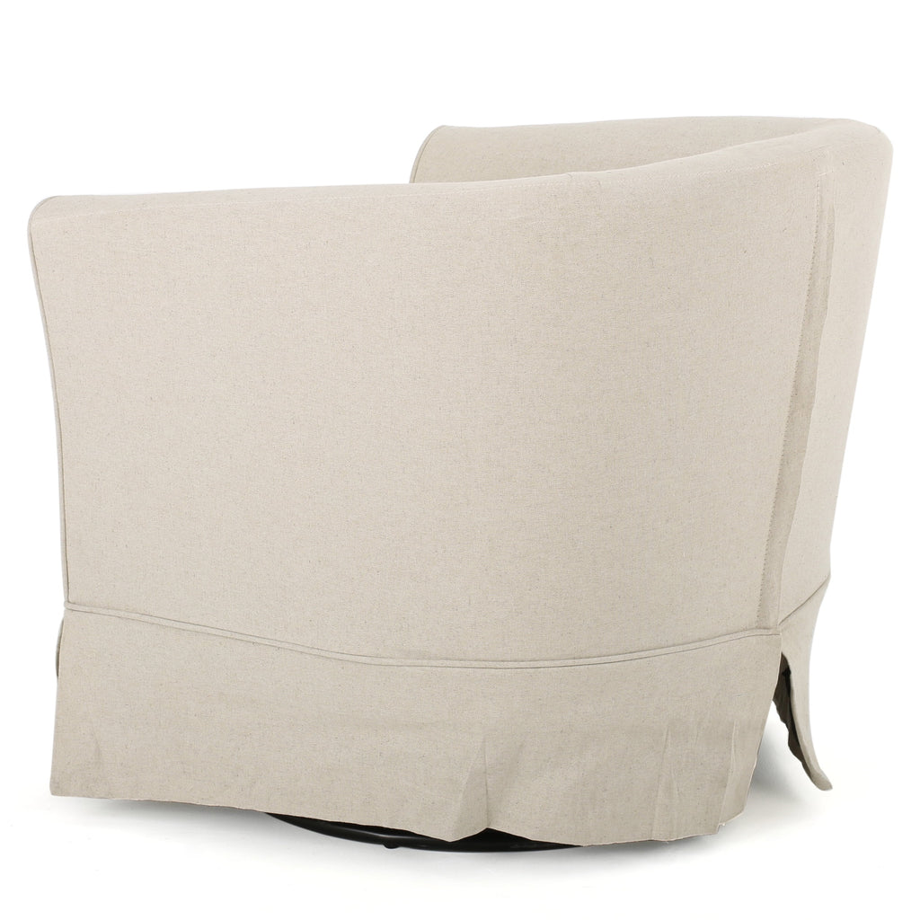 Beige Fabric Swivel Chair with Cover P57265