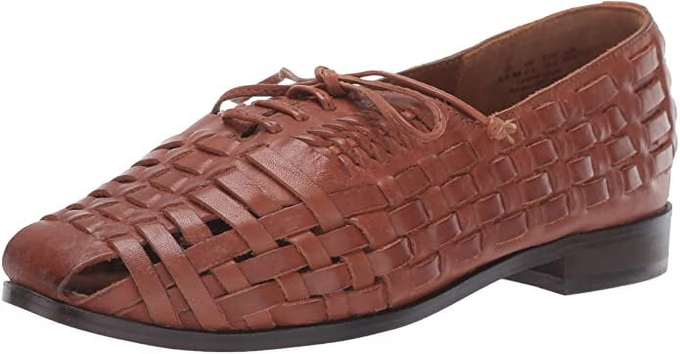 Cognac Tan Leather Lace-up Flat Loafer Oxford L6691