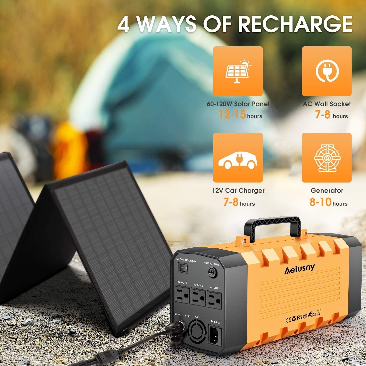 Portable Power Station 288Wh 500W Solar Generator W5577