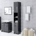 Bathroom Cabinet High Gloss Gray Chipboard Q373