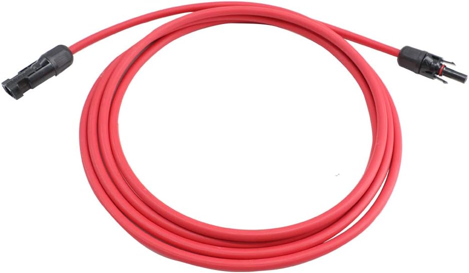 20 Feet 10AWG Solar Extension Cable Wire with Female and Male Connector, 10 Gauge (6mm²) Adaptor Kit Tool (20FT Red + 20FT Black) C84009