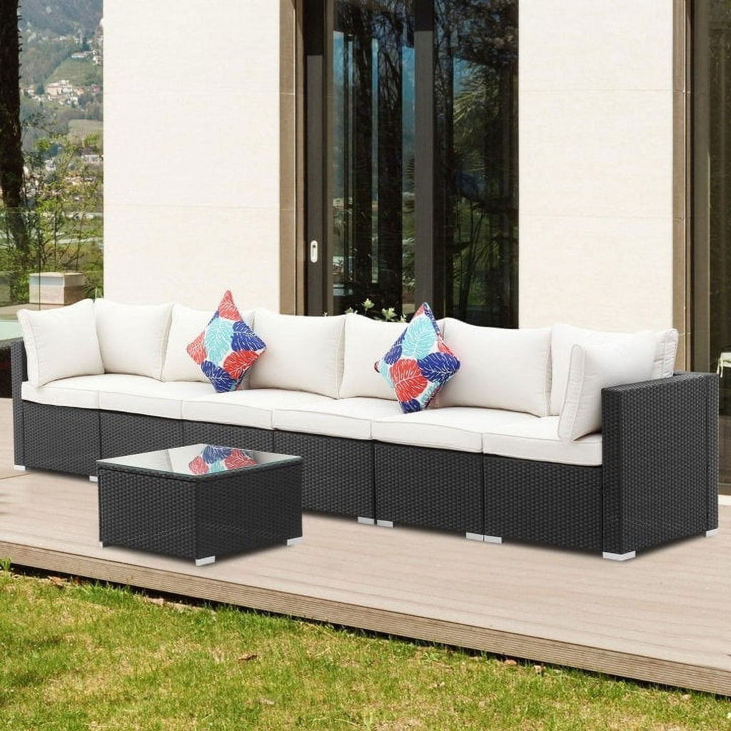 Blue 2-piece Wicker Sofa Conversation Set J858