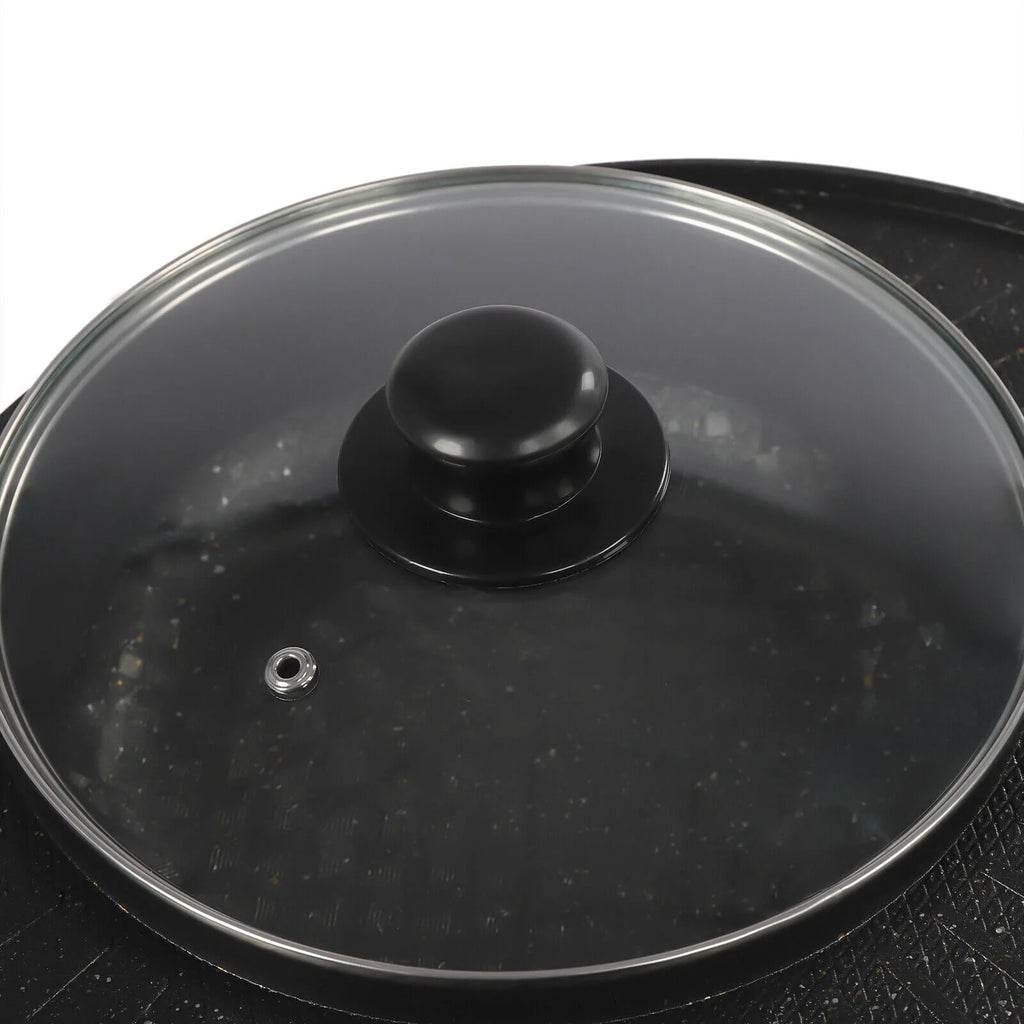 5L/5.28QT Electric Hot Pot Grill Combo with Lid Q717