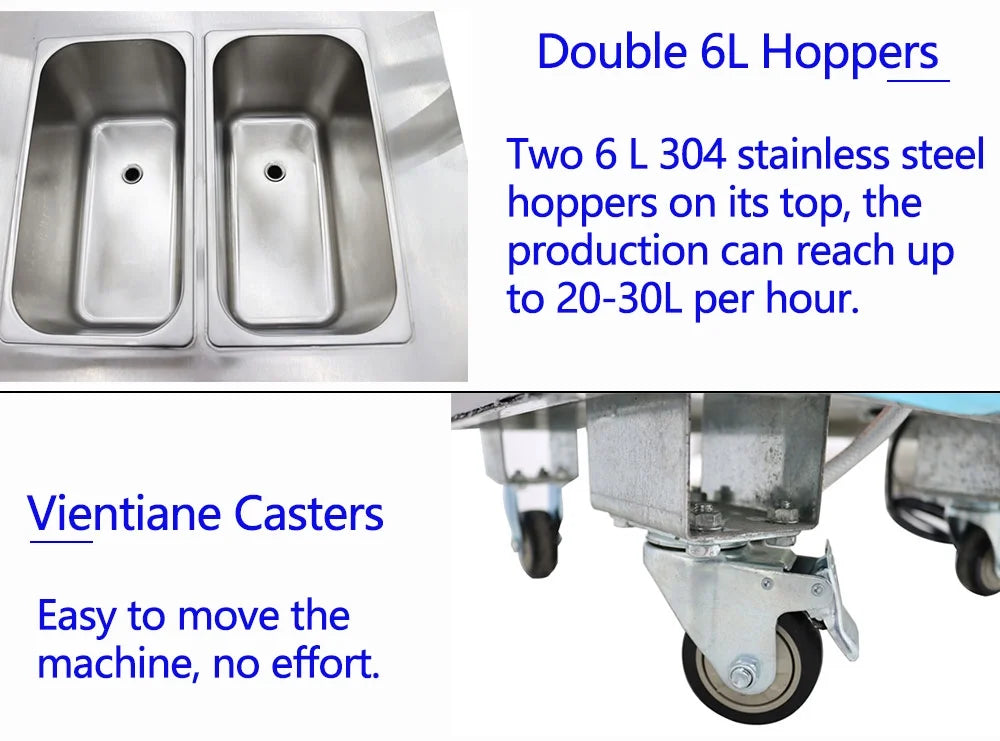 Soft Ice Cream Machine Commercial 3 Flavors 20-30L/H 1400W G9928