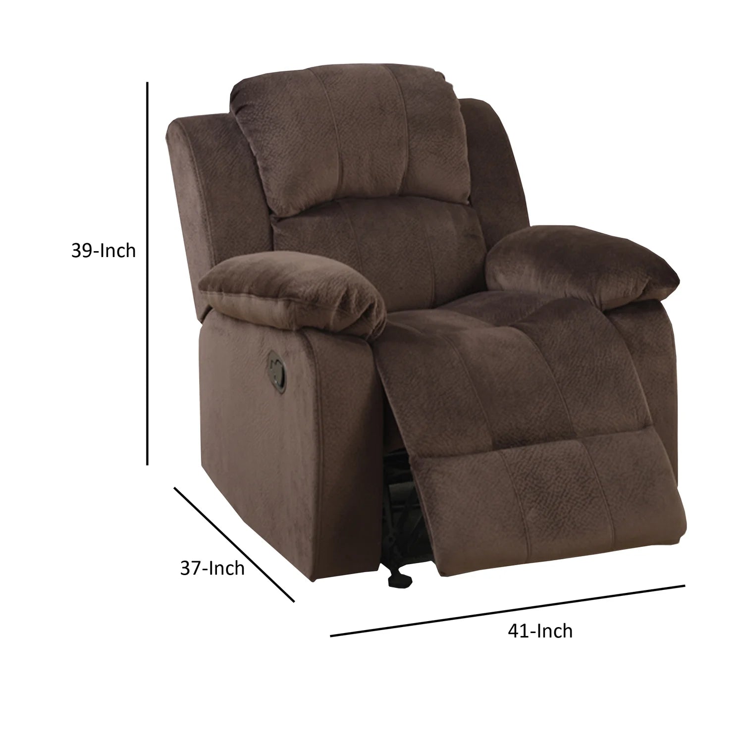 Choco Brown Faux Suede Rocker Recliner T704906