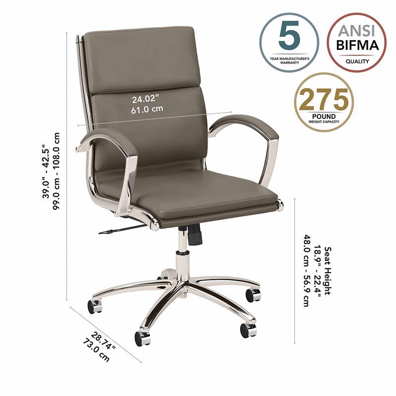 Washed Gray Leather Executive Office Chair G339126