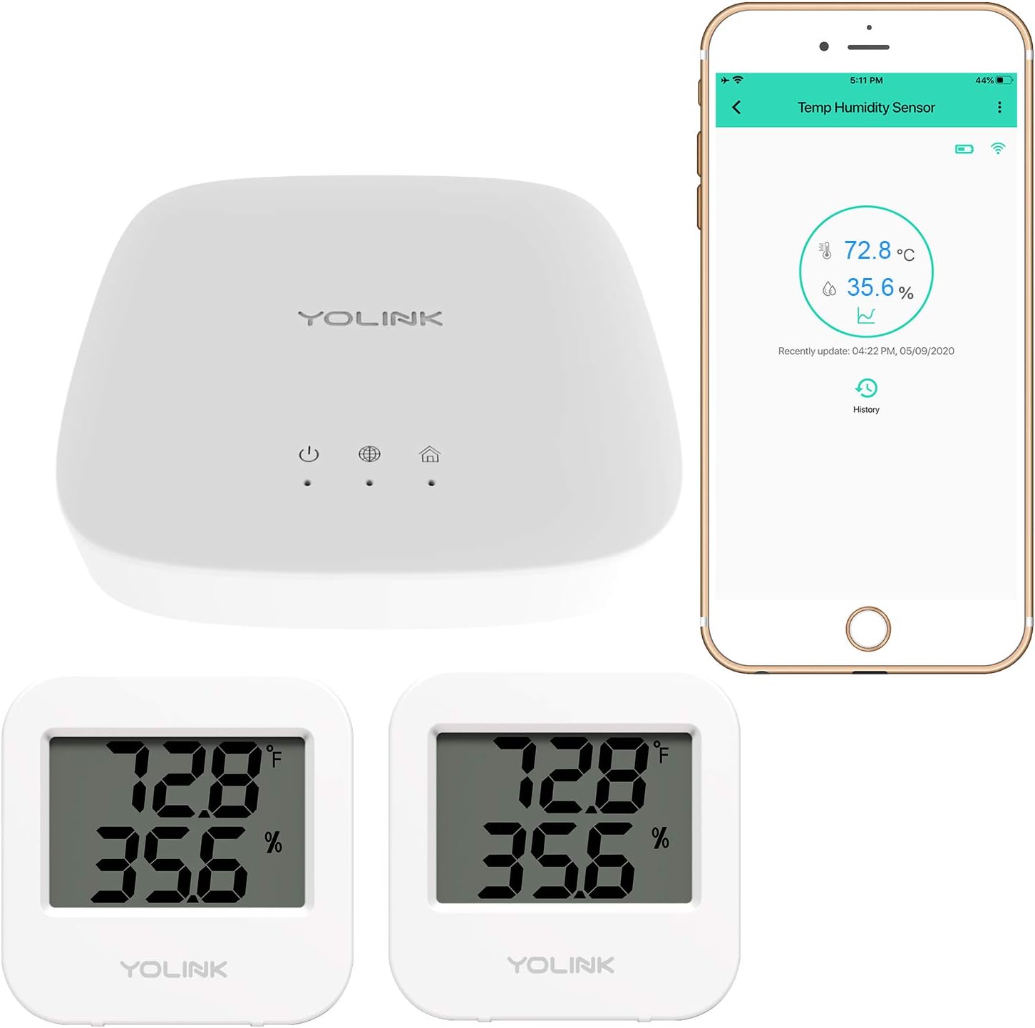 Smart Wireless Temperature / Humidity Sensor, 2 Pack Y3046