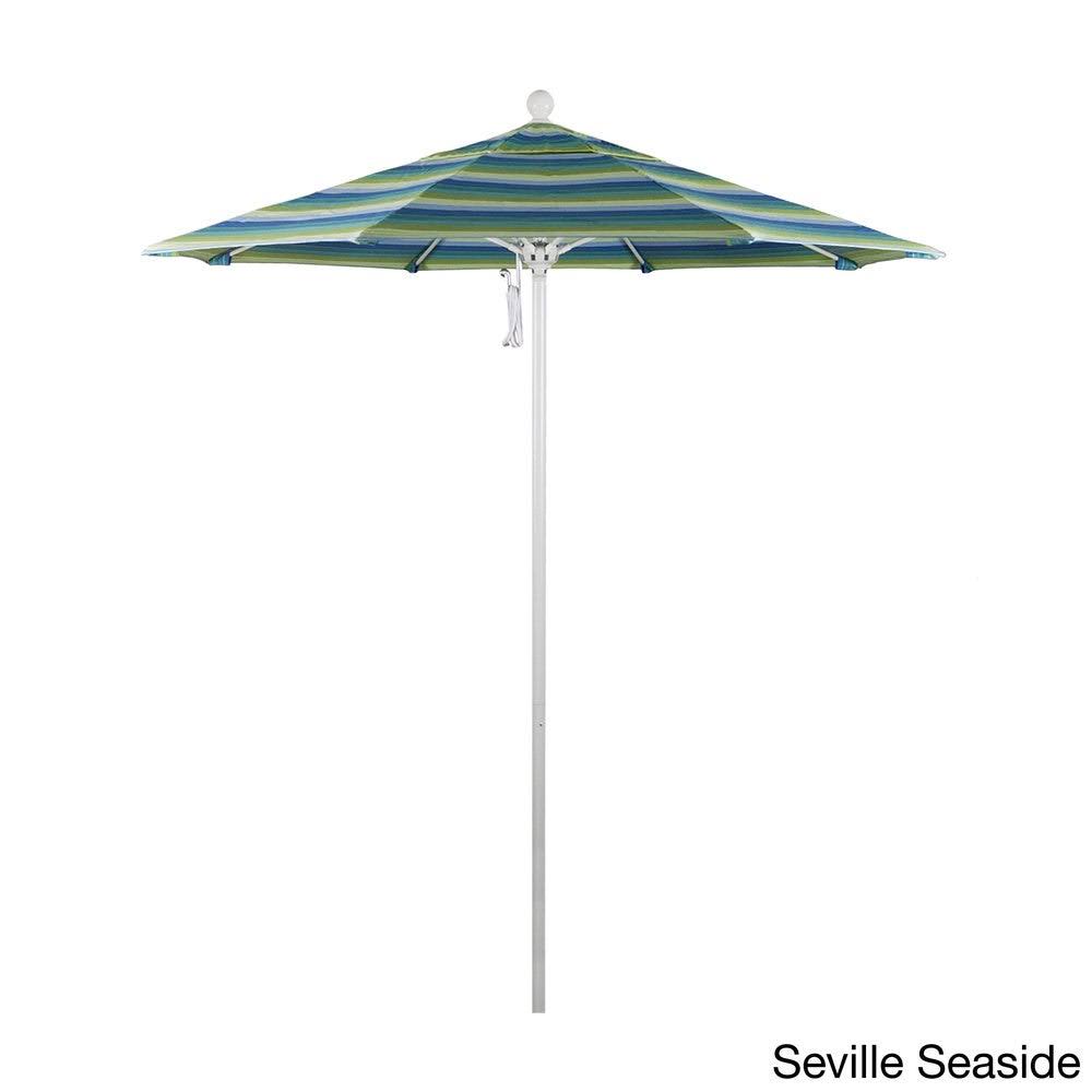 White 7.5 ft. Fiberglass Market Umbrella I694053