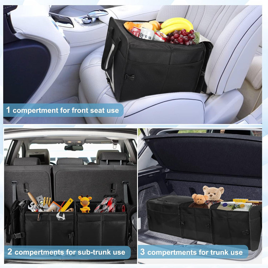 Black 85 L Collapsible Car Trunk Organizer with Cooler Bag A6514