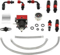 Adjustable Aluminum EFI Fuel Pressure Regulator Kit with 0-100 psi Gauge 7pcs 6AN Fuel Line Hose Fitting Connectors Black & Red Pack of 2 C301020
