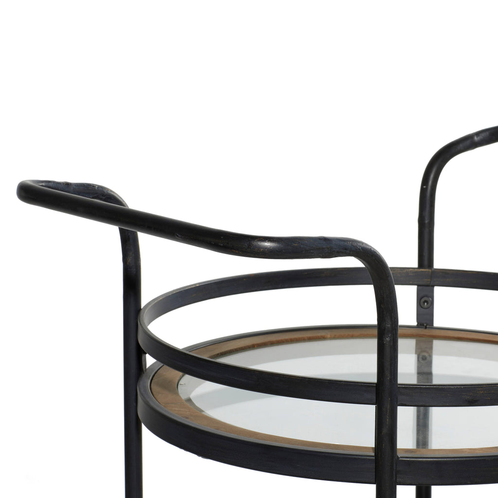 Brown Industrial Metal Bar Cart S6356