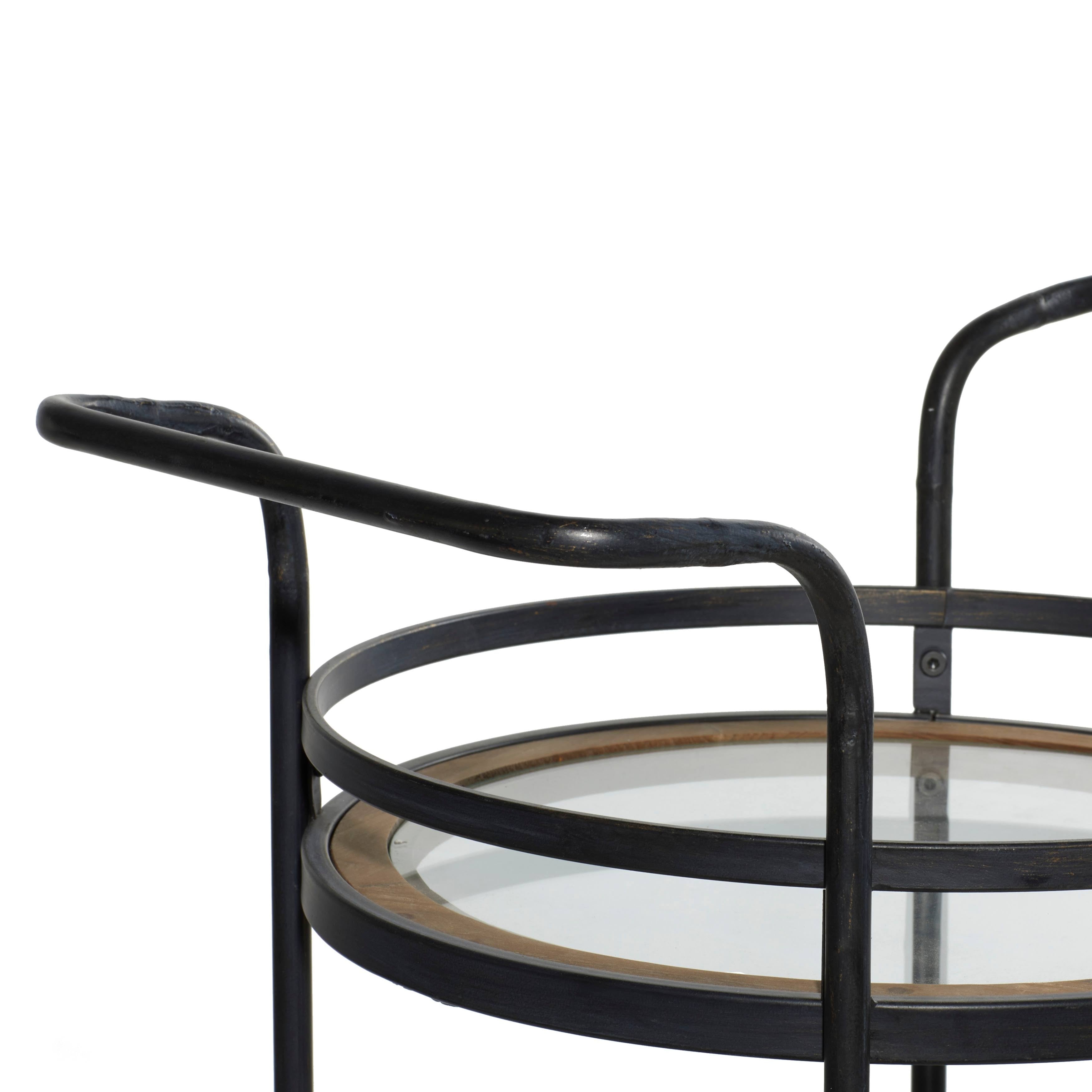 Brown Industrial Metal Bar Cart S6356