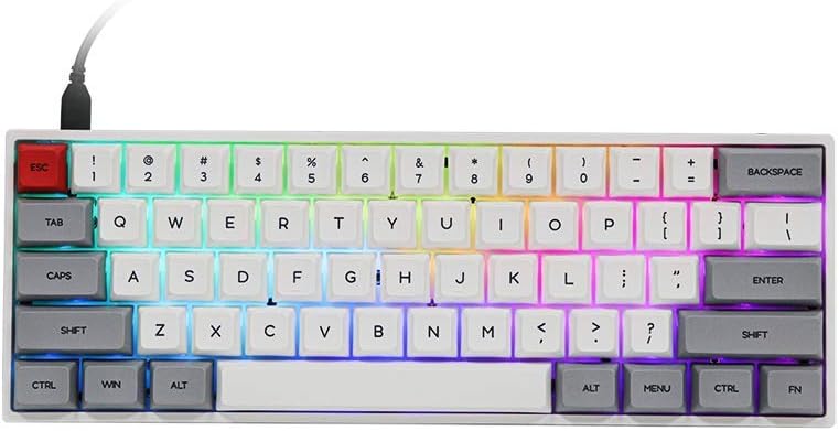 61 Keys Bluetooth 5.1 Hot Swappable Mechanical Keyboard with RGB Backlit, Water-Resistant, Type-C Cable D89267