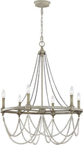 White 6-Light Candle Chandelier N2174