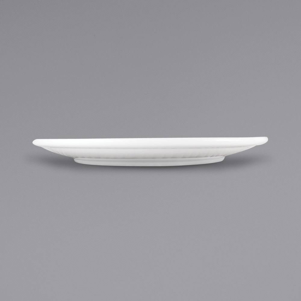 Bright White Stoneware Narrow Rim Plate - 24/Case Y393