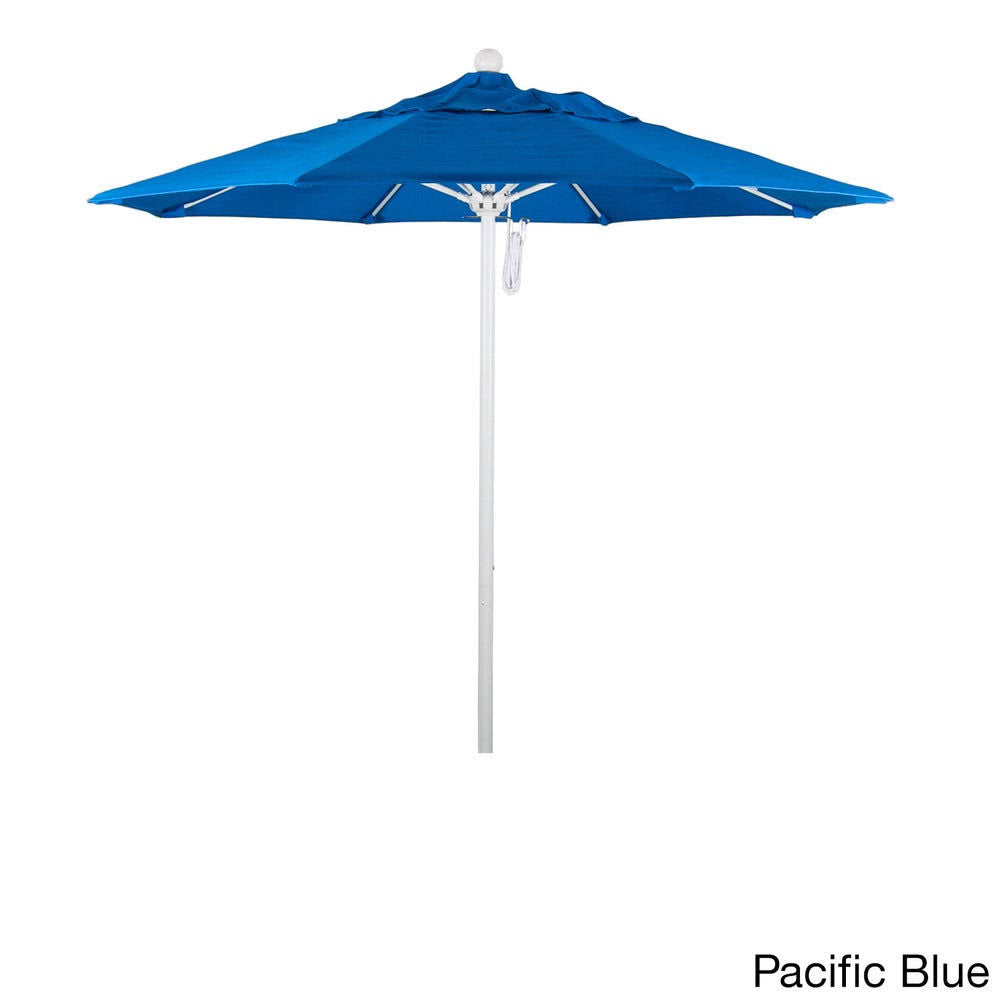 White 7.5 ft. Fiberglass Market Umbrella I694053