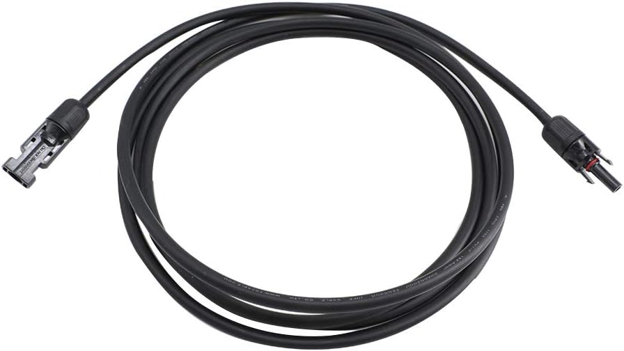 20 Feet 10AWG Solar Extension Cable Wire with Female and Male Connector, 10 Gauge (6mm²) Adaptor Kit Tool (20FT Red + 20FT Black) C84009
