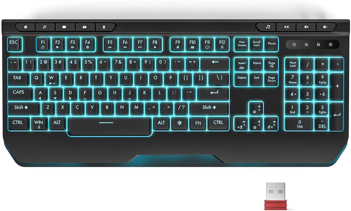 Wireless Gaming Keyboard with Ergonomic Wrist Rest, Pack of 2 D68791