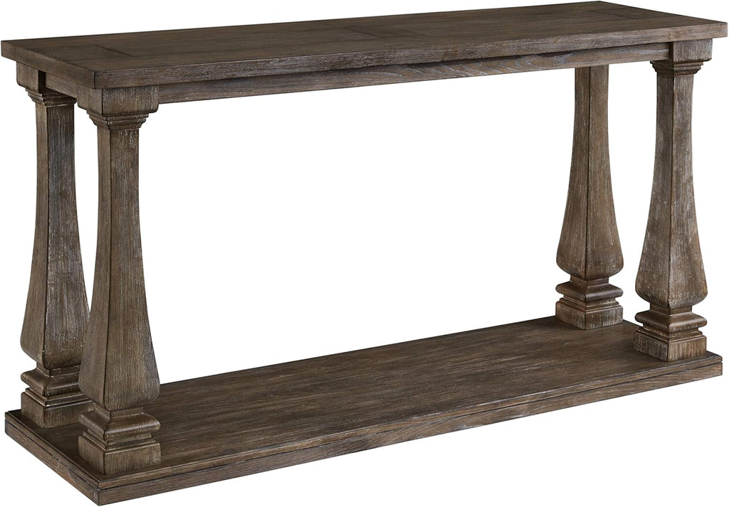 Black Rectangular Sofa Table with Floor Shelf S91934