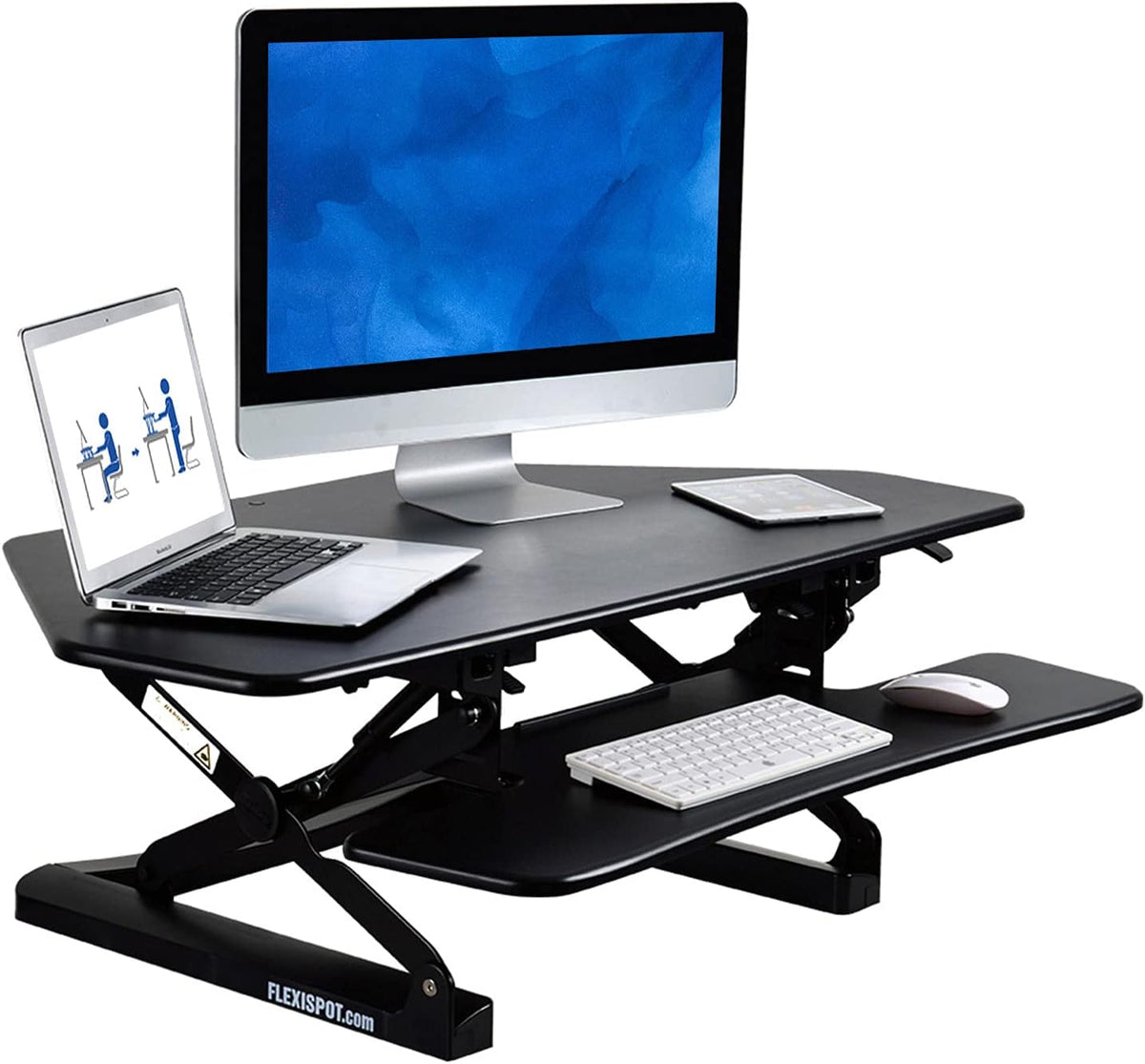 47" Black Standing Desk Converter with Keyboard Tray I36728