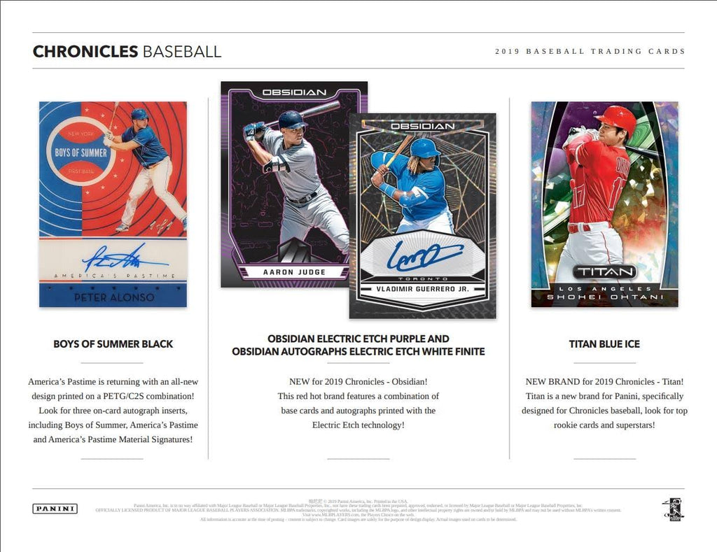 2019 Panini Chronicles Baseball Hobby Box H58294