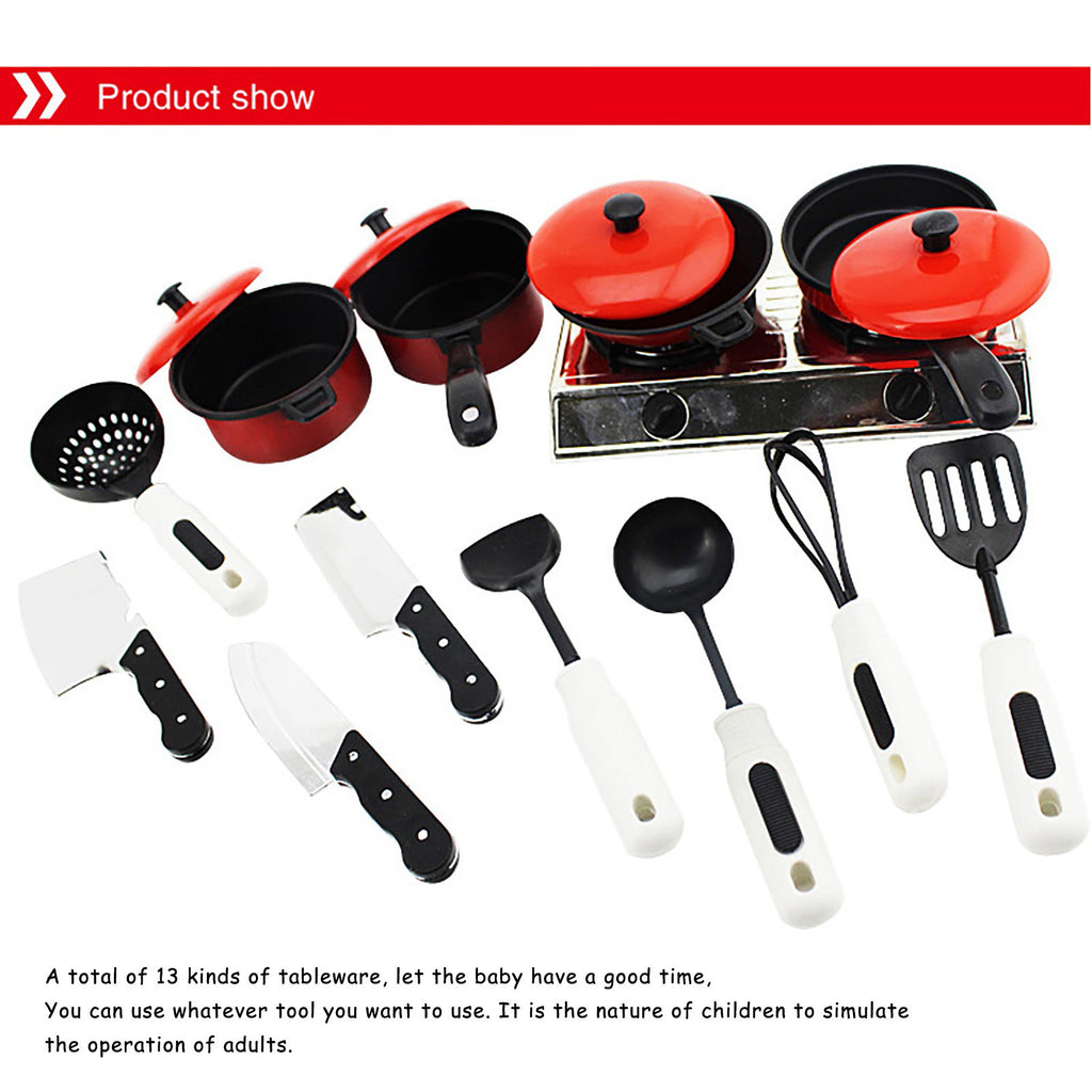 13 Piece Kitchen Toys Set with Pots and Pans T2092