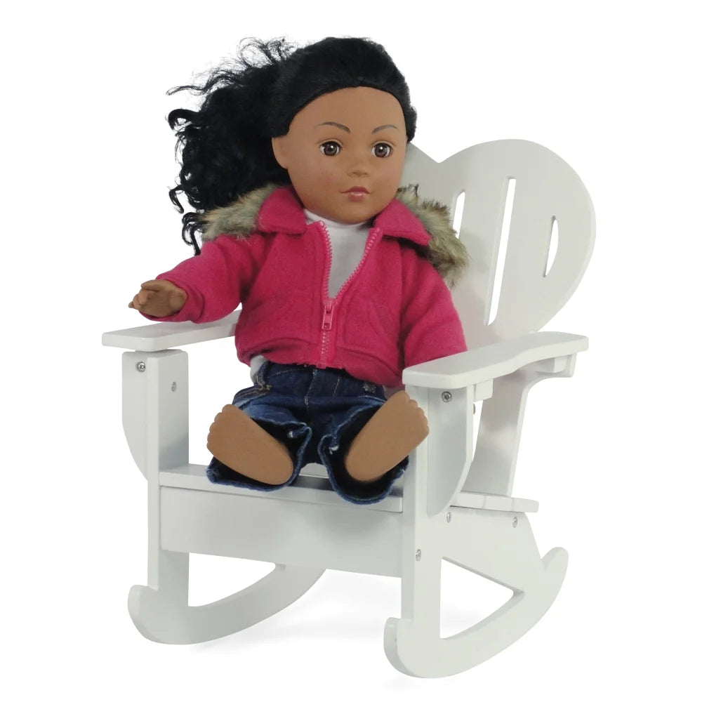 White 18 Inch Doll Adirondack Rocking Chair B307109