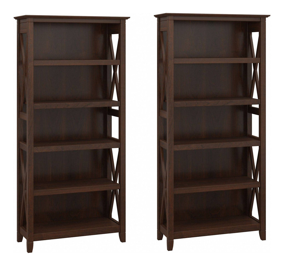 5 Shelf Bookcase Set in Bing Cherry P7447