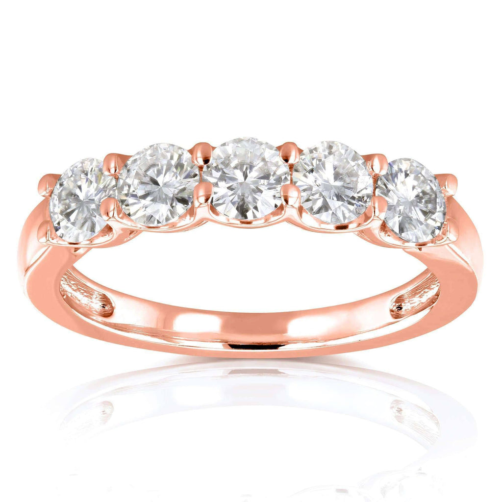 14K White Gold Moissanite Bridal Wedding Band A8900