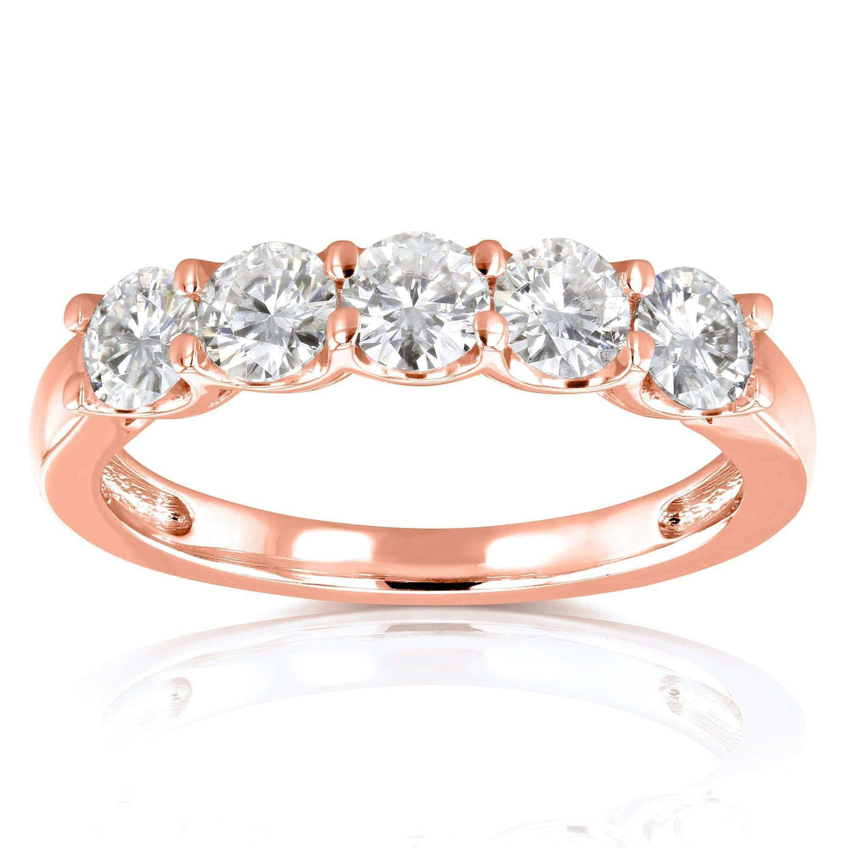 14K White Gold Moissanite Bridal Wedding Band A8900