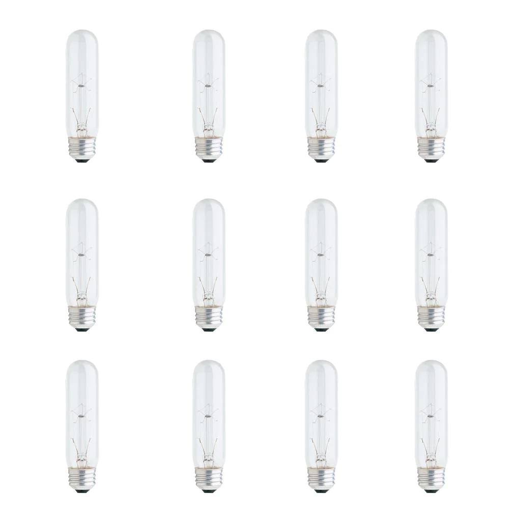 40-Watt Soft White (2700K) T10 Candelabra E26 Dimmable Incandescent Light Bulb (12-Pack) R529