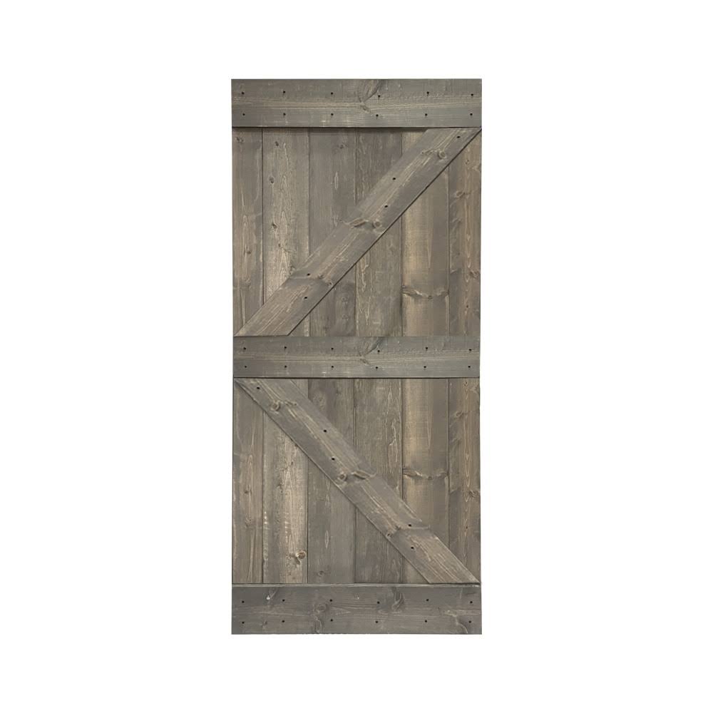 Solid Sage Green Stained Pine Wood Interior Sliding Barn Door Slab J1341