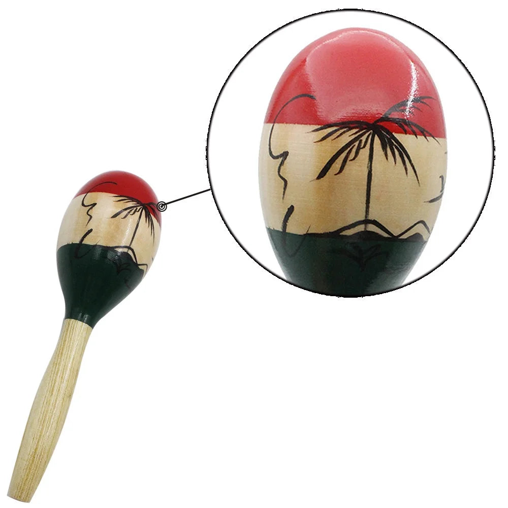 Pair of Wooden Large Maracas Percussion Instrument Musical Toy Y770