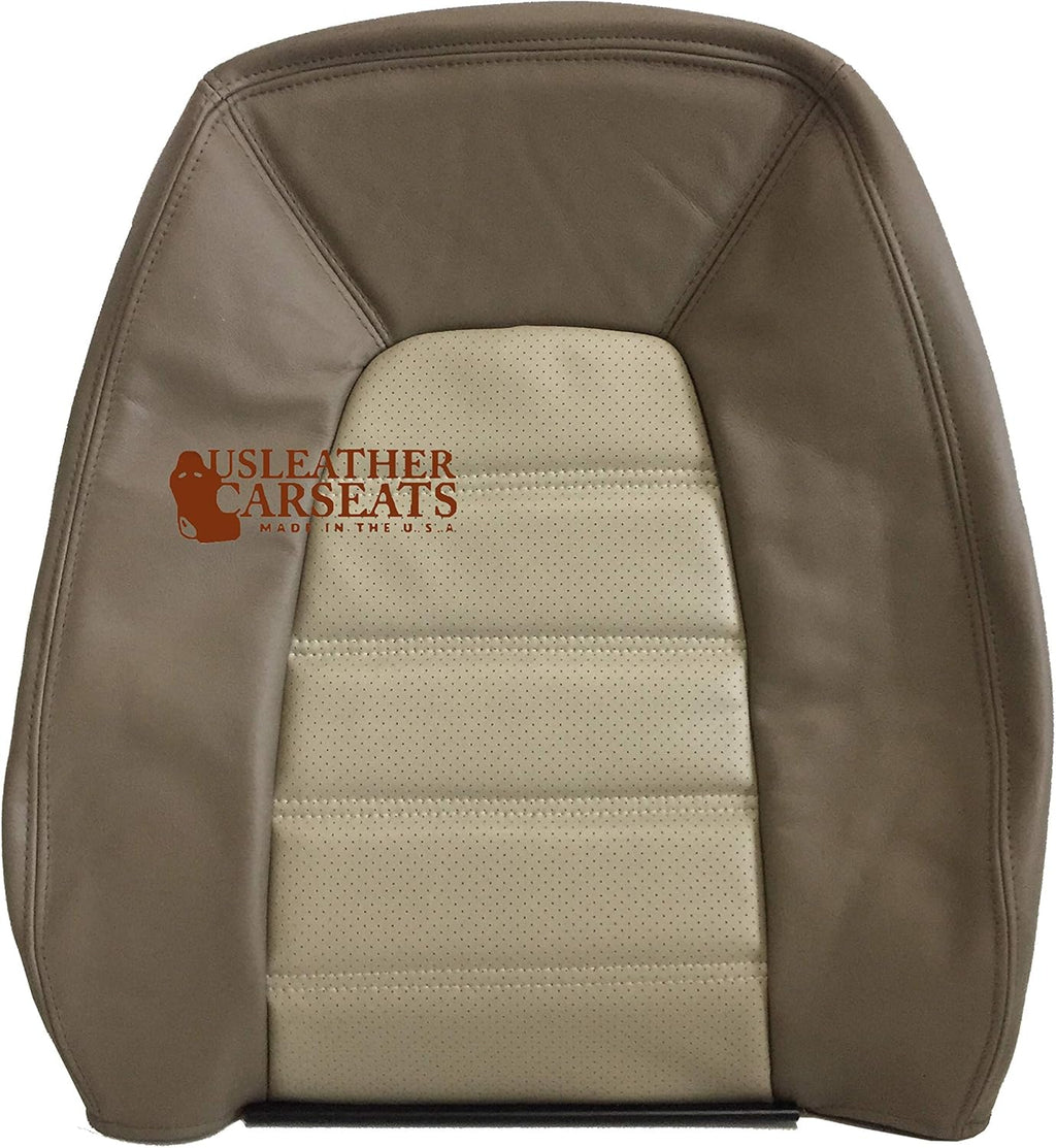 Perforated Leather Seat Cover Two Tone Tan C49589