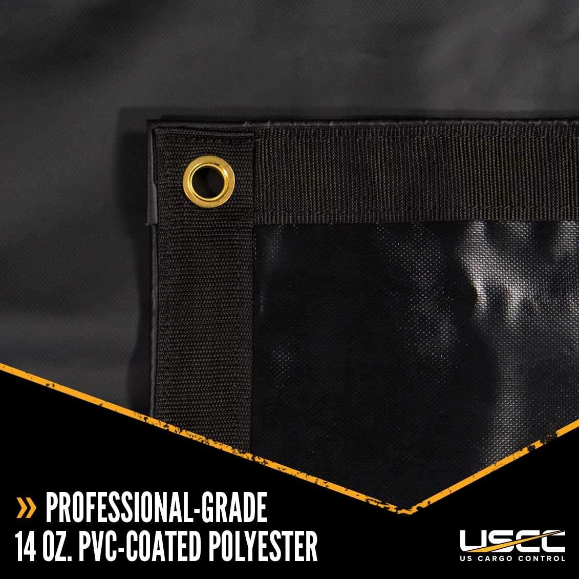 Black 14 Ounce Lumber Tarp with 8 Foot Drop and Flap P258