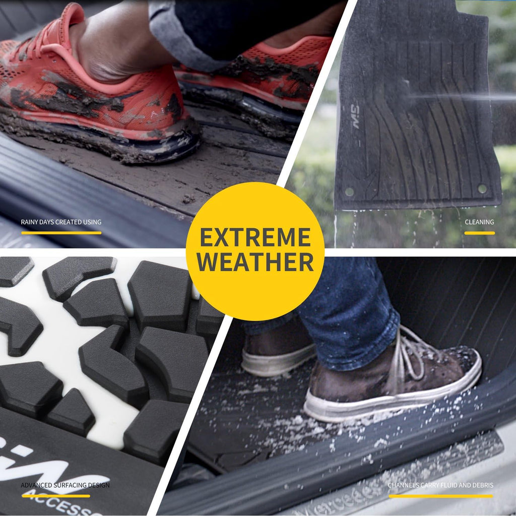 Black All Weather Heavy Duty TPE Car Floor Mats for Honda Accord 2018-2021 Front & Rear 2 Rows H880