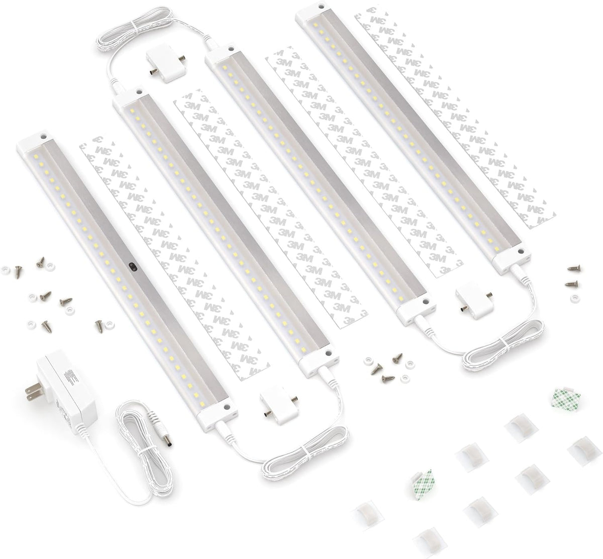 White Finish 4 Panels 12 Inch LED Dimmable Under Cabinet Lighting Kit Z91471