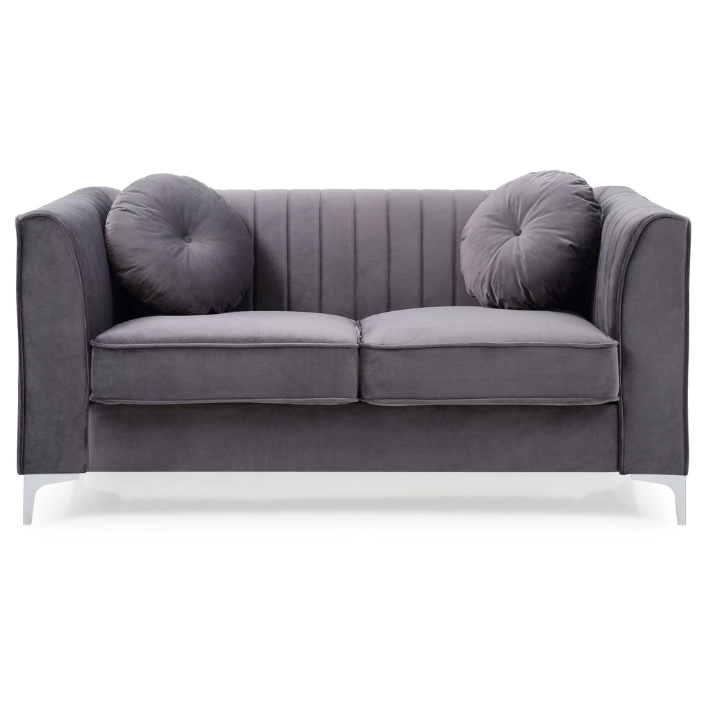 Ivory Velvet Loveseat X607126
