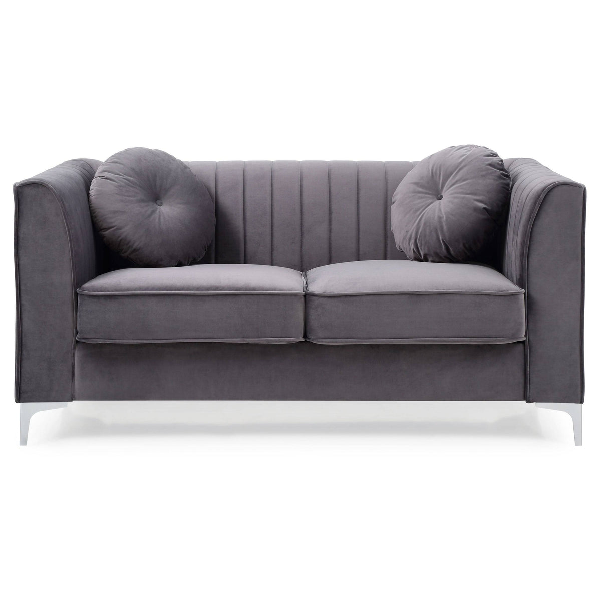 Ivory Velvet Loveseat X607126