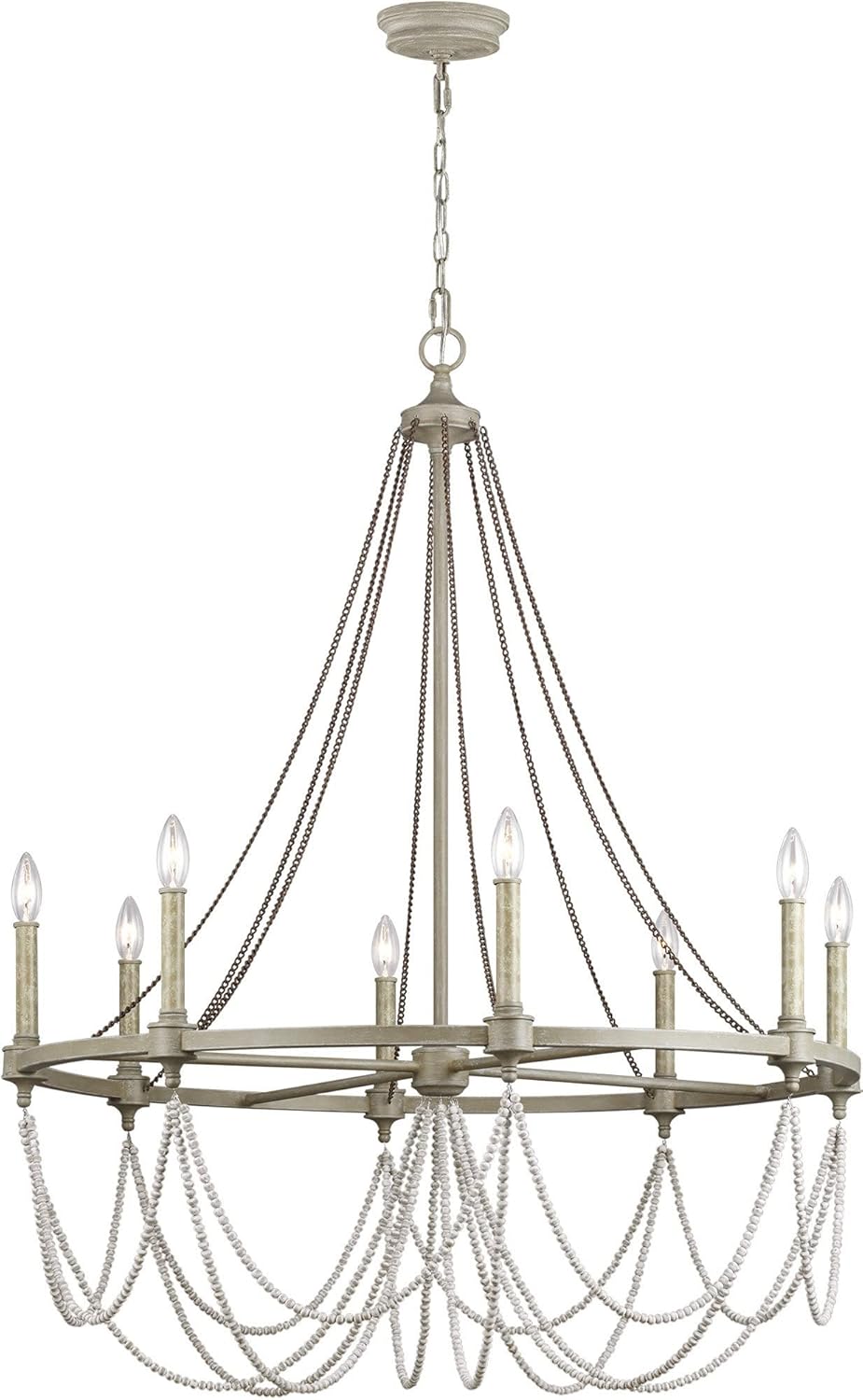 White 6-Light Candle Chandelier N2174