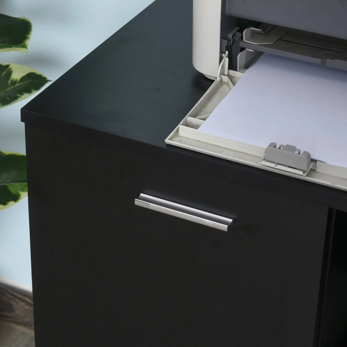 Black Mobile File Cabinet with Casters T25262